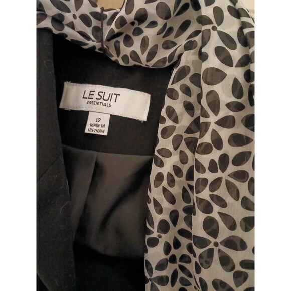 Black Blazer Suit Jacket NWT 12 Button Front & Scarf LeSuit Convertible Sleeves - Picture 6 of 12